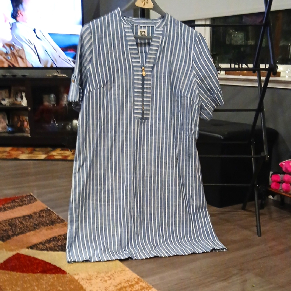 Anne Klein Blue and White Striped Dress NWOT